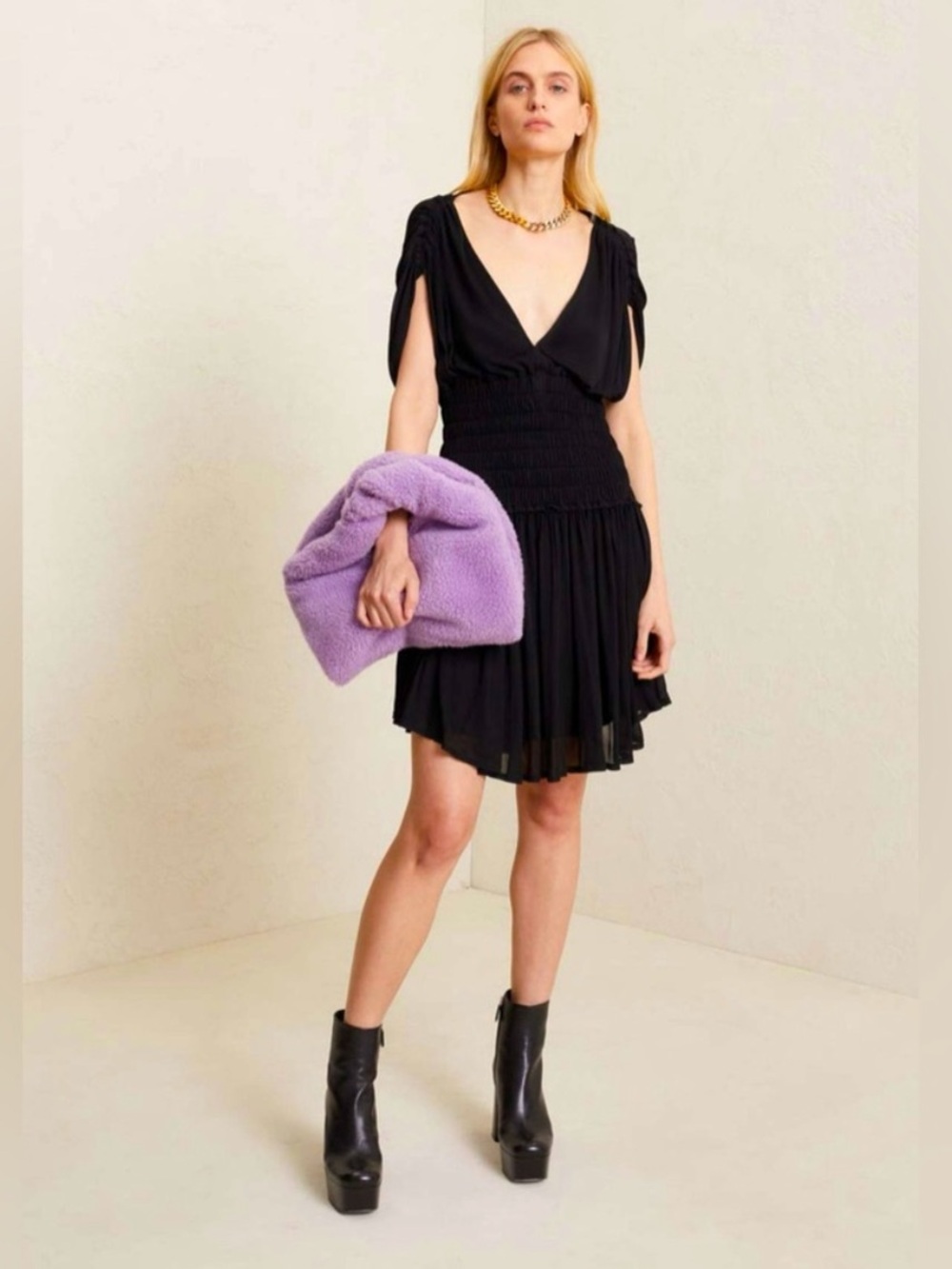A.L.C. Paloma Bag in Lilac Sherpa